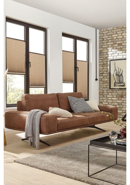 Kahve Rengi Katlanabilir Plise Perde, Cam Balkon Perdeleri, Ofis Perdeleri, Pvc Pencere Perdeleri modelleri