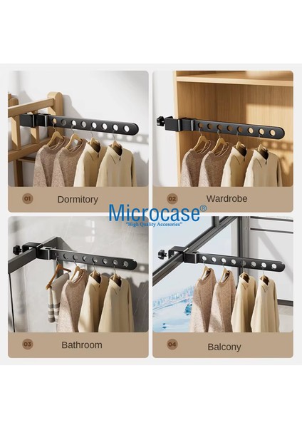 Portatif Ayarlanabilir Başlıklı Metal Elbise Askılıgı Kurutmalık Siyah AL5343 modelleri