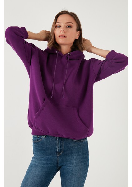 Regular Fit Pamuklu Kapüşonlu Yaka Şardonlu Kışlık 2'li Paket Sweat Bayan Sweat 5863854S2 modelleri