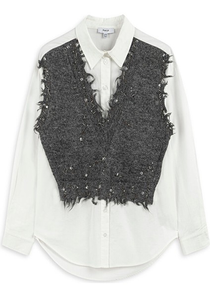 Çift Parça Görünüm Gömlek TW6250025129018 indirimleri