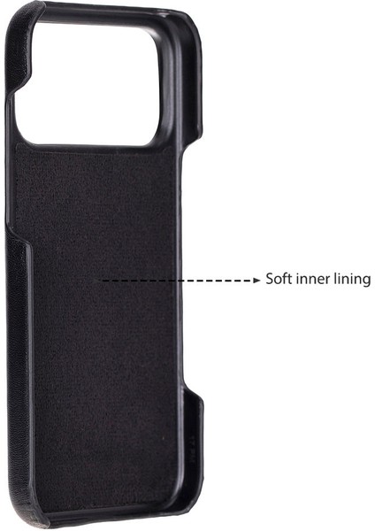 iPhone 17 Pro Max Siyah Deri Kılıf