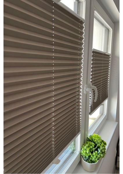 Kahve Rengi Katlanabilir Plise Perde, Cam Balkon Perdeleri, Ofis Perdeleri, Pvc Pencere Perdeleri indirimleri