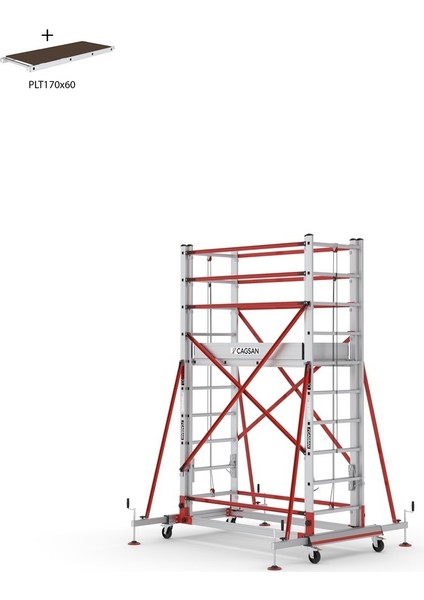 2X10 Basamaklı 5,8 M Çalışma Yüksekliği Telesafe Xln Premium - Iki Parçalı Alüminyum Iskele S005_XLN_PR fiyatları