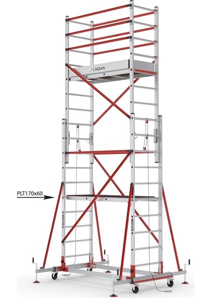 2X10 Basamaklı 5,8 M Çalışma Yüksekliği Telesafe Xln Premium - Iki Parçalı Alüminyum Iskele S005_XLN_PR modelleri