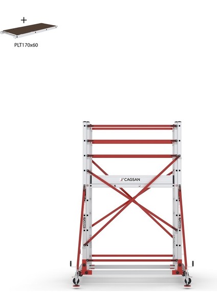 2X10 Basamaklı 5,8 M Çalışma Yüksekliği Telesafe Xln Premium - Iki Parçalı Alüminyum Iskele S005_XLN_PR fırsatları