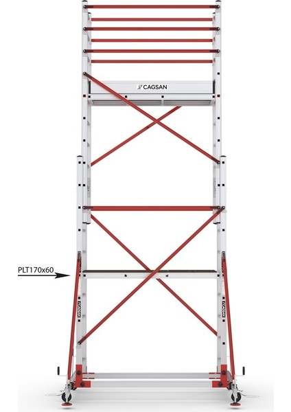 2X10 Basamaklı 5,8 M Çalışma Yüksekliği Telesafe Xln Premium - Iki Parçalı Alüminyum Iskele S005_XLN_PR indirimleri
