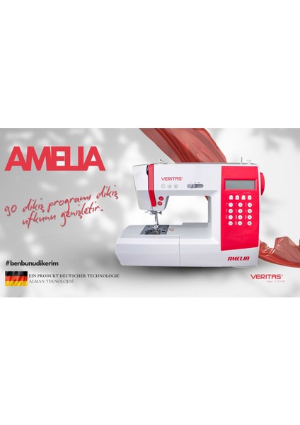 Amelia 90 Dikiş Programlı, Ev Tipi Dikiş Makinesi (Distribütör Garantili)