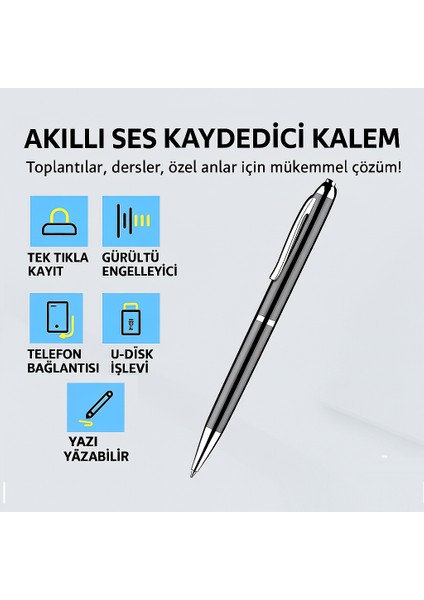 Mini Ses Kaydedici Kalem | Hd Ses Kalitesi | Tek Tuşla Kayıt