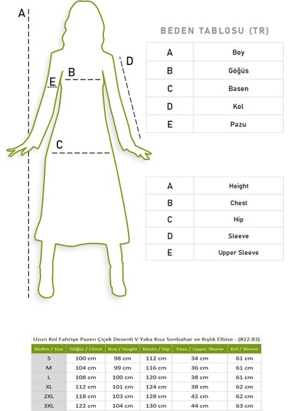 Uzun Kol Fahriye Pazen Çiçek Desenli V Yaka Kısa Sonbahar ve Kışlık Elbise Hardal Hrd