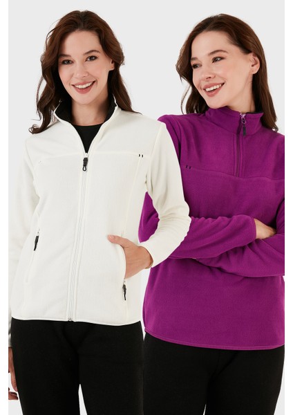 Slim Fit Yumuşak Dokulu Anti-Pilling Tüylenme Yapmayan 2'li Paket Polar Bayan Polar 590700200S2