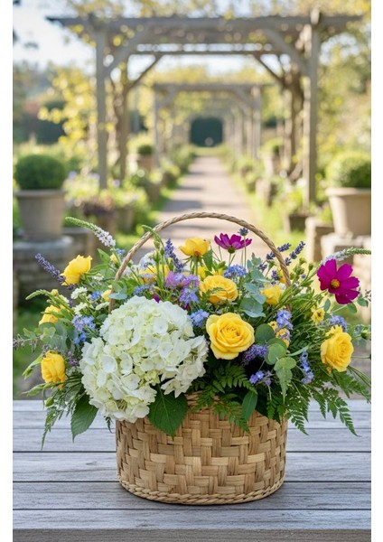 El Yapımı Askılı Hasır Çiçek Aranjmanı fırsatları