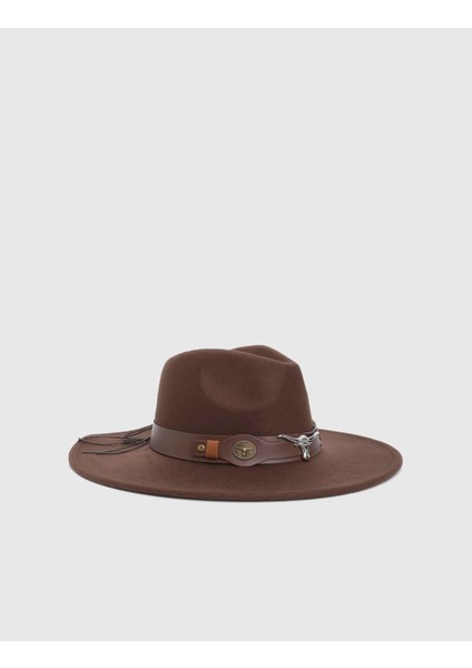 Bratok Kaşmir Kahverengi Unisex Kovboy Şapka