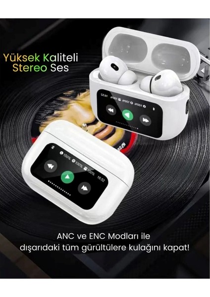 Anc / Enc Özellikli Dokunmatik Ekranlı Yüksek Kalite Stereo Bluetooth Kulaklık Tüm Telefonlara Uyumlu fırsatları