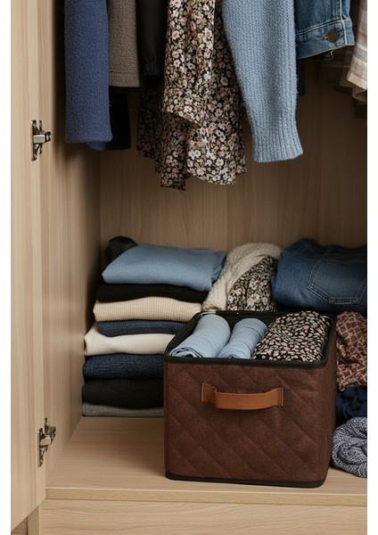 Raf Düzenleyici 25 cm - Deri Desenli | 1 Adet | Çelik Destekli, Katlanabilir Kıyafet Saklama Organizeri indirimleri