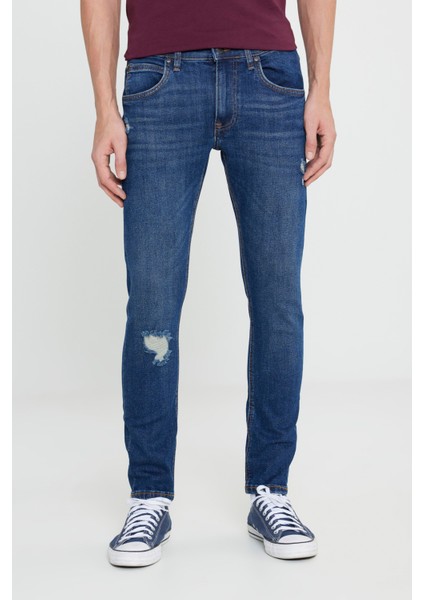 Pamuklu Slim Fit Normal Bel Dar Paça Jeans Erkek Kot Pantolon L71918 2xt