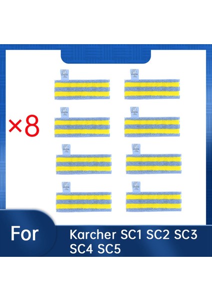 Karcher Sc1 Sc2 Sc3 Sc4 Sc5 Buharlı Mop Aksesuarları Yedek Parçaları Için 8 Adet Buharlı Mikrofiber Mop Bezi (Yurt Dışından)
