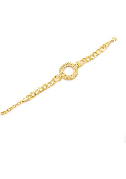Altın Kaplama İmitasyon Desenli Figaro Model Çeyrek Çerçeve Bileklik BLK-1158