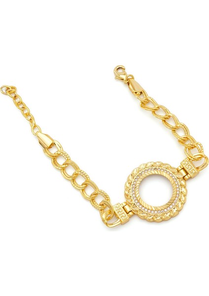 Altın Kaplama İmitasyon Desenli Figaro Model Çeyrek Çerçeve Bileklik BLK-1158 fiyatları