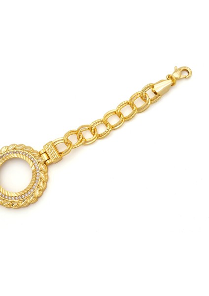 Altın Kaplama İmitasyon Desenli Figaro Model Çeyrek Çerçeve Bileklik BLK-1158 fırsatları