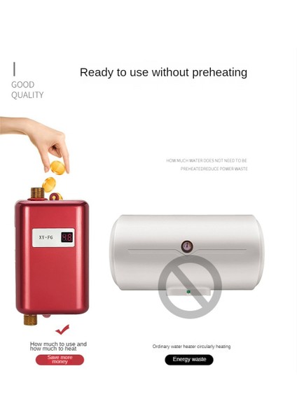 3800W Elektrikli Şofben Anlık Anında Sıcak Su Isıtıcı Duş Akış Su Kazanı 220V Beyaz Ab Tak (Yurt Dışından) fiyatları
