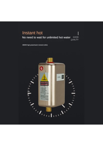 3800W Elektrikli Şofben Anlık Anında Sıcak Su Isıtıcı Duş Akış Su Kazanı 220V Beyaz Ab Tak (Yurt Dışından) fırsatları