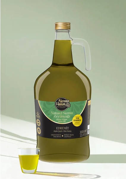 Filtresiz Erken Hasat Soğuk Sıkım Zeytinyağı 3 lt