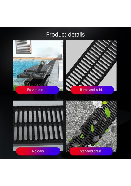 Santkuee Kanalizasyon Kapağı Yağmur Suyu Izgarası Hendek Kapağı Reçine Rögar Kapağı Drenaj Hendek Kompozit Lavabo Dikdörtgen Rögar Kapağı 2 (Yurt Dışından) fırsatları