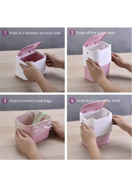 Ofis Küçük Çöp Kutusu-Beyaz ve Pembe (Yurt Dışından) modelleri