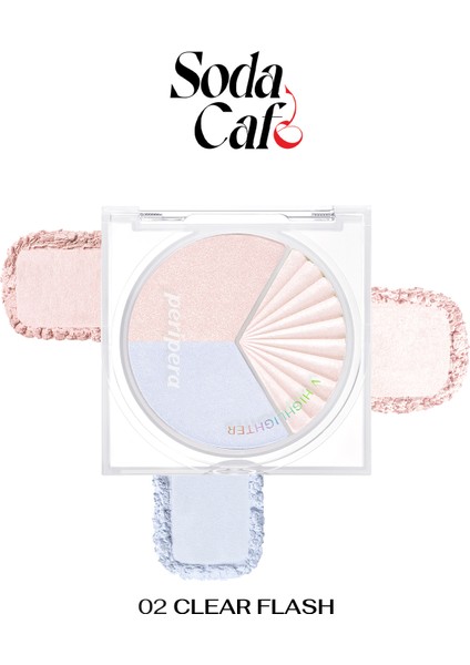 İnci Işıltıları İçeren Aydınlatıcı Paleti PERIPERA V Highlighter Ad (002 Clear Flash)