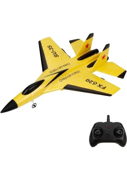 Hulv Su 35 Avion Rc Uzaktan Kumanda Uçak Kontrolörü Su-35 Avcı Modeli Uçak - Sarı (Yurt Dışından)