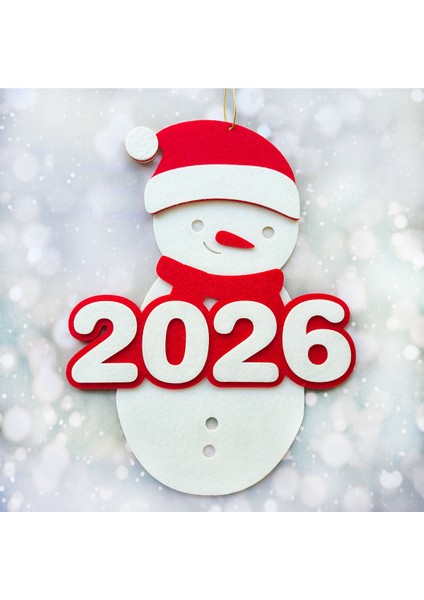 2026 Yılbaşı Kardan Adam Kapı Ve Duvar Süsü - Keçe Dekoratif Yeni Yıl 35 cm x 27 cm fiyatları