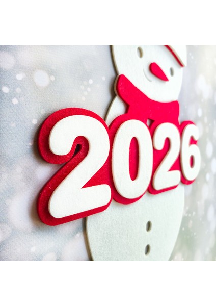 2026 Yılbaşı Kardan Adam Kapı Ve Duvar Süsü - Keçe Dekoratif Yeni Yıl 35 cm x 27 cm modelleri