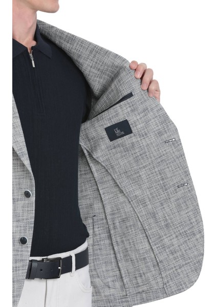 Lacivert Slim Fit Mono Yaka Casual Ceket modelleri