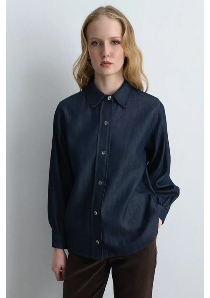 Tencel Denim Gömlek - Lacivert fiyatları