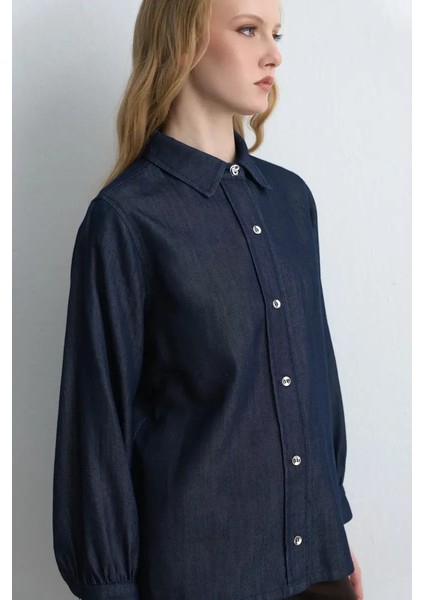 Tencel Denim Gömlek - Lacivert modelleri