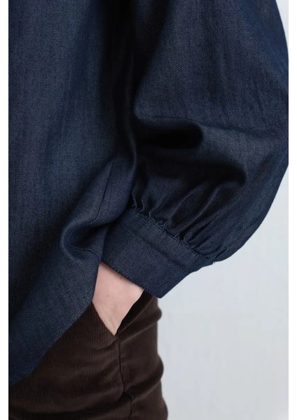 Tencel Denim Gömlek - Lacivert fırsatları