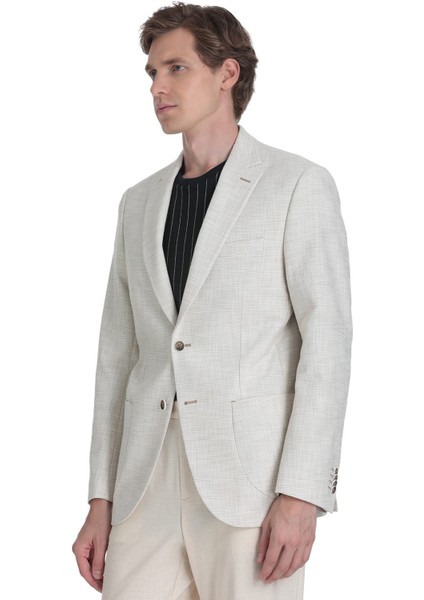 Bej Slim Fit Mono Yaka Casual Ceket modelleri