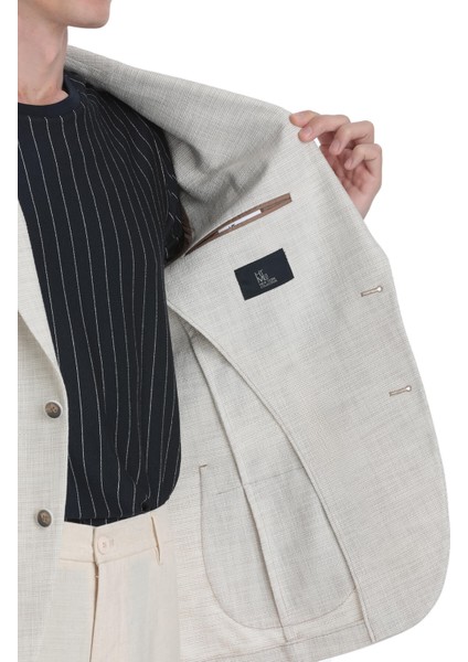 Bej Slim Fit Mono Yaka Casual Ceket fırsatları