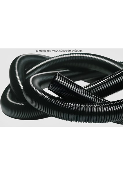 23MM Yarıklı Spiral Hortum Kablo 10 Metre Gizleme Izolasyon Borusu Esnek Siyah