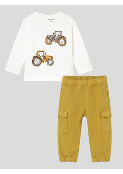 Farm Süprizli Sweat Jogger Pantolon Takım (01-04 Yaş Arası) - Sarı-Ekru