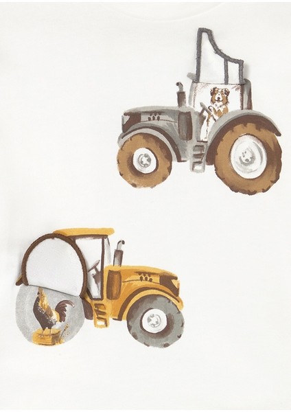 Farm Süprizli Sweat Jogger Pantolon Takım (01-04 Yaş Arası) - Sarı-Ekru