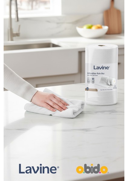 (20'li Rulo) Lavine Çok Amaçlı %100 Mikrofiber Temizlik Bezi "beyaz" 25x32 Büyük Ebat Kopart Kullan fırsatları