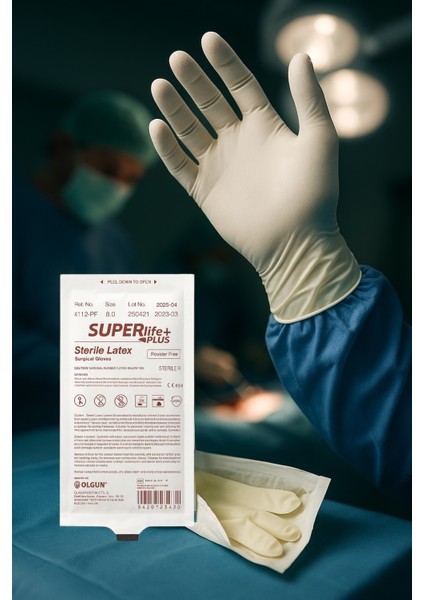 Plus Steril Lateks Pudrasız Cerrahi Eldiven (Boyut 8.0) 1 Çift modelleri
