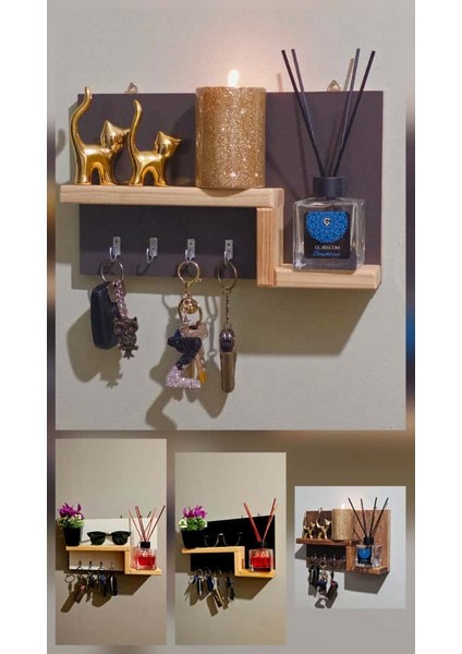 Kapı Önü Anahtarlık Askısı Ahşap Dekoratif Orijinal Çam Raflı Anahtar Askılığı fırsatları