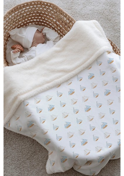 Peluş Çift Yüz Battaniye - Pureline Series - Sail Boats fiyatları