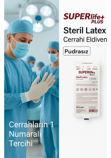 Plus Steril Lateks Pudrasız Cerrahi Eldiven (Boyut 8.0) 1 Çift fırsatları