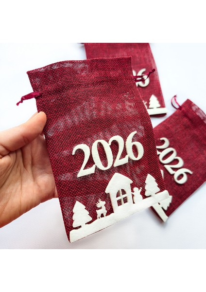 2026 Yılbaşı Keseleri - Yeni Yıla Özel 3 Adet Kese (16 Cm X 11 Cm) modelleri