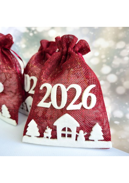 2026 Yılbaşı Keseleri - Yeni Yıla Özel 3 Adet Kese (16 Cm X 11 Cm) indirimleri