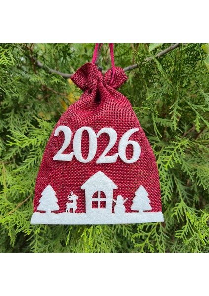 2026 Yılbaşı Keseleri - Yeni Yıla Özel 3 Adet Kese (16 Cm X 11 Cm)