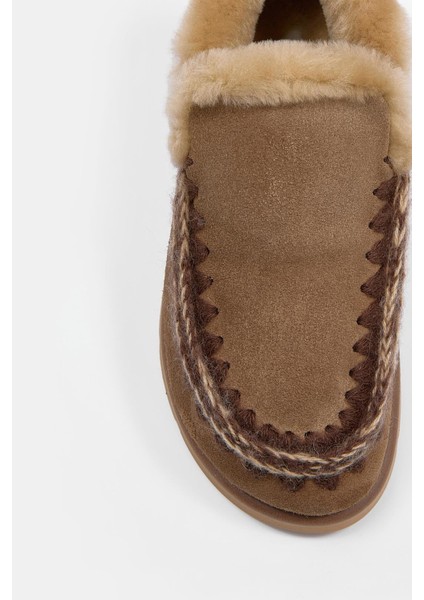 Yumi Kahve Süet Hakiki Deri Kürklü Kadın Bot modelleri